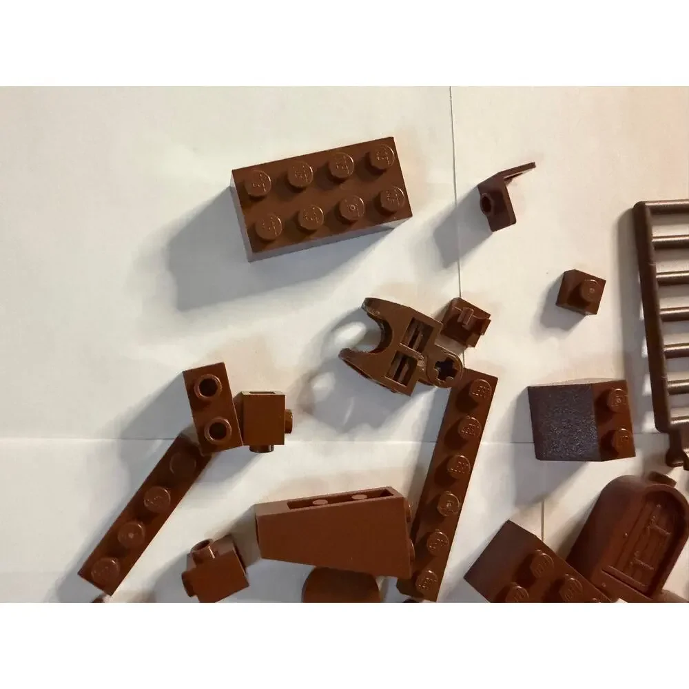 LEGO Brown Parts Lot LEGO Bricks Plates Slopes Door Ladder MOC Bulk ~52 Pieces